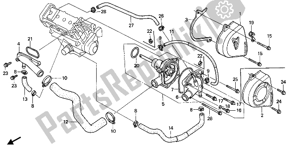 Todas as partes de Bomba De água do Honda CBR 900 RR 1993