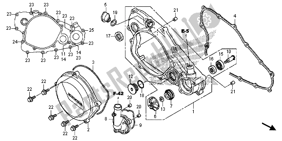 Todas as partes de Tampa Direita Do Cárter E Bomba De água do Honda CRF 450R 2015