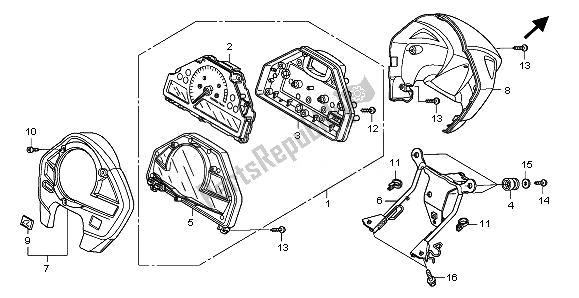 Toutes les pièces pour le Mètre (kmh) du Honda CB 600F Hornet 2010