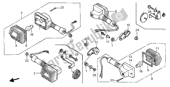 All parts for the Winker of the Honda XRV 750 Africa Twin 1996