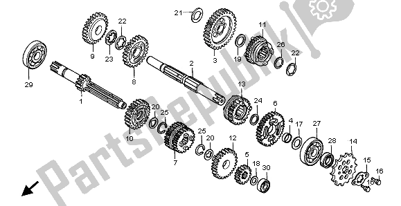 All parts for the Transmission of the Honda CR 80R SW 2001