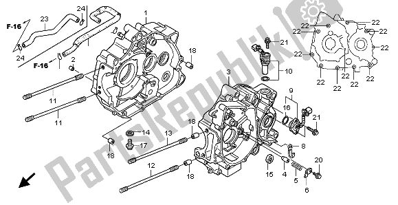 All parts for the Crankcase of the Honda ANF 125 2007