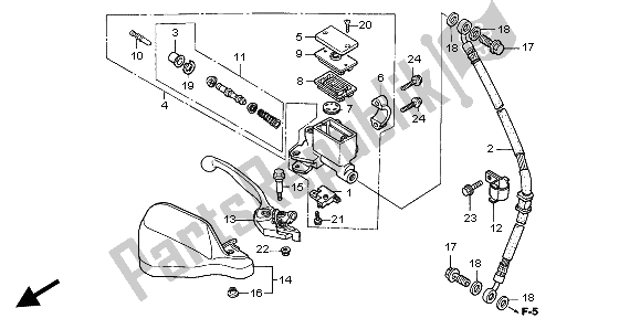 All parts for the Fr. Brake Master Cylinder of the Honda XL 1000V 2004