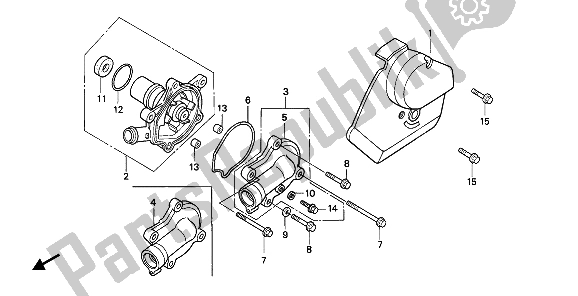 All parts for the Water Pump of the Honda NTV 650 1993