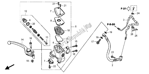 Todas las partes para Fr. Cilindro Maestro Del Freno de Honda VFR 1200 FD 2013