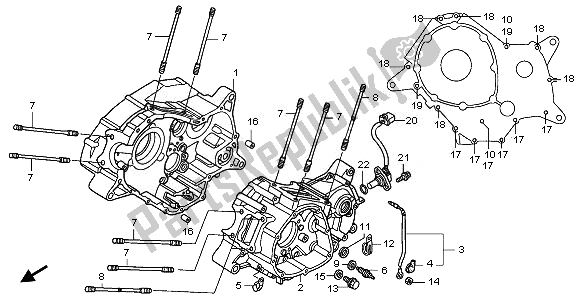 All parts for the Crankcase of the Honda XL 125V 2008