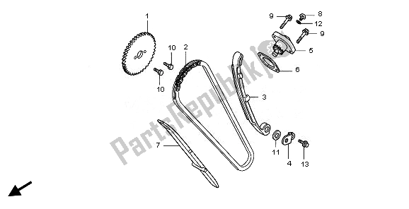 Alle onderdelen voor de Nokkenketting & Spanner van de Honda CBR 125 RW 2010