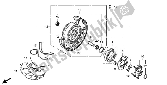 All parts for the Rear Wheel of the Honda VT 750C2B 2011