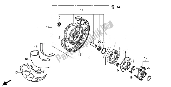 All parts for the Rear Wheel of the Honda VT 750C2B 2011