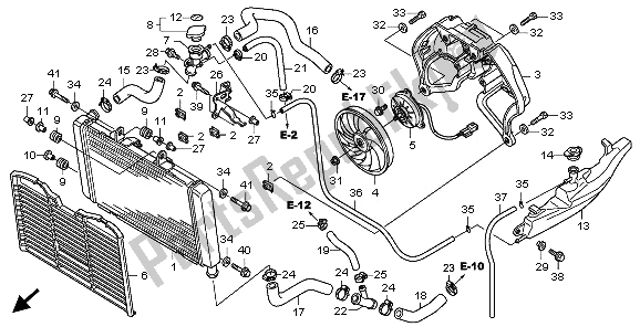 Alle onderdelen voor de Radiator van de Honda CB 600 FA Hornet 2009