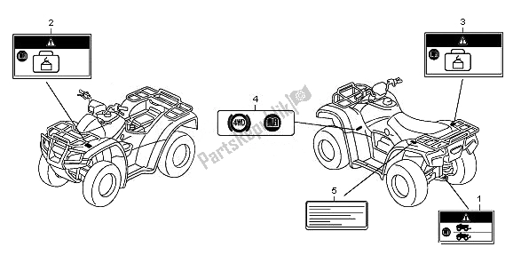 Tutte le parti per il Etichetta Di Avvertenza del Honda TRX 500 FE Foretrax Foreman ES 2010