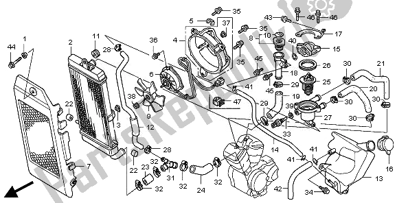 All parts for the Radiator of the Honda VT 750C2S 2010
