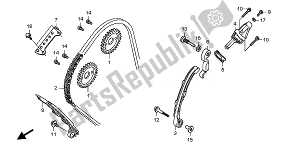 All parts for the Cam Chain & Tensioner of the Honda CBF 600 NA 2008