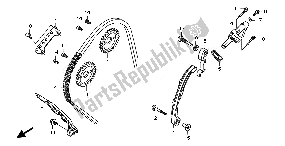 All parts for the Cam Chain & Tensioner of the Honda CBF 600 NA 2008