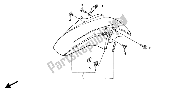 Todas as partes de Pára-lama Dianteiro do Honda CBF 500A 2004