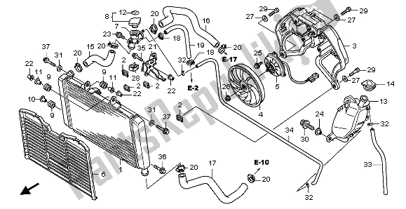 Alle onderdelen voor de Radiator van de Honda CBF 600N 2009