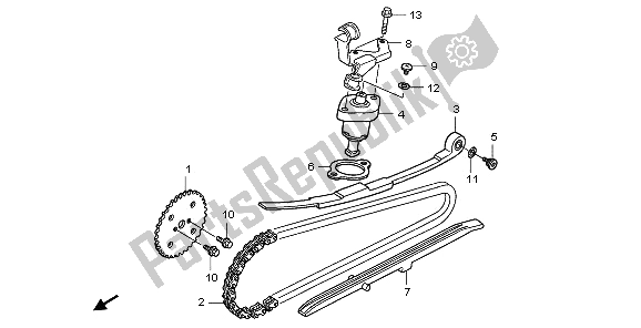 All parts for the Cam Chain & Tensioner of the Honda PES 125R 2009