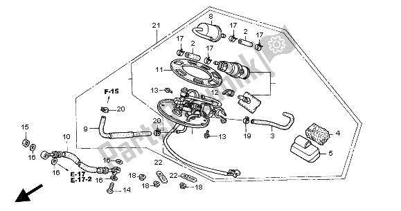 Alle onderdelen voor de Benzine Pomp van de Honda VTR 1000 SP 2004