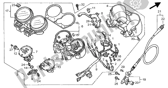 Tutte le parti per il Metro (mph) del Honda CB 600F Hornet 2002