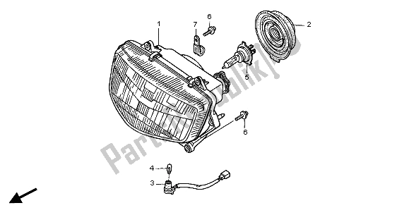 All parts for the Headlight (eu) of the Honda NT 650V 2001