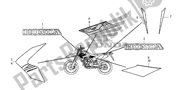 Todas las partes para Marca Y Raya de Honda CRF 250M 2014