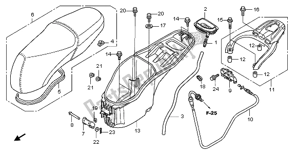 Todas as partes de Assento E Caixa De Bagagem do Honda PES 125R 2012