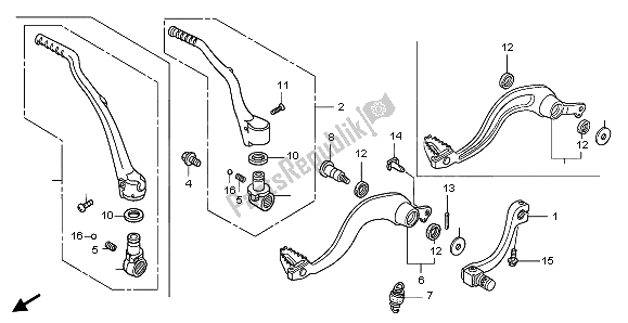 Todas las partes para Pedal Y Brazo De Arranque de Honda CRF 450R 2002