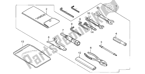 All parts for the Tools of the Honda VTX 1800C 2002