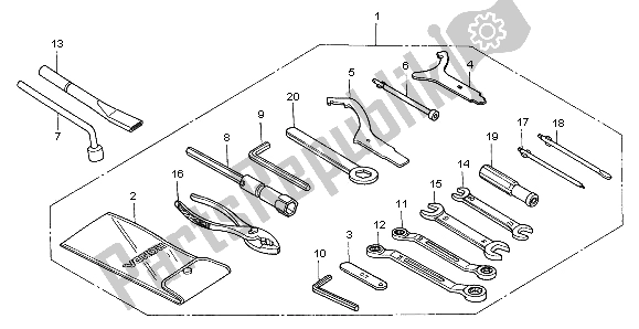 All parts for the Tools of the Honda VFR 800 FI 1999