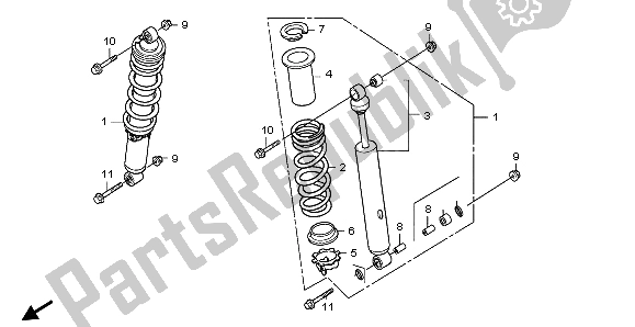 Toutes les pièces pour le Coussin Avant du Honda TRX 300 EX Fourtrax 2004