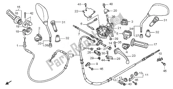 Todas las partes para Manejar Palanca E Interruptor Y Cable de Honda PES 150 2008