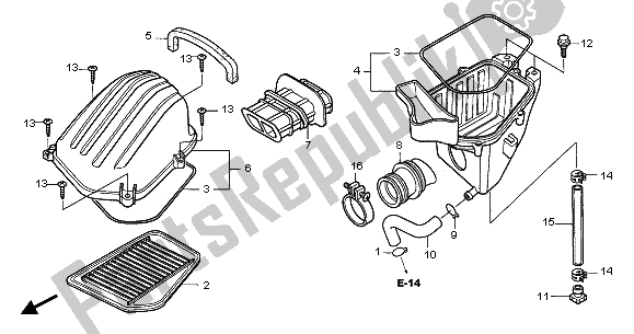 All parts for the Air Cleaner of the Honda CBR 125R 2005