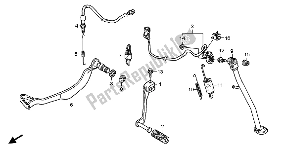 Todas las partes para Pedal Y Soporte Lateral de Honda XL 700 VA Transalp 2009