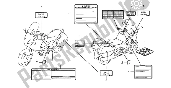 Todas las partes para Etiqueta De Precaución de Honda NT 700 VA 2008