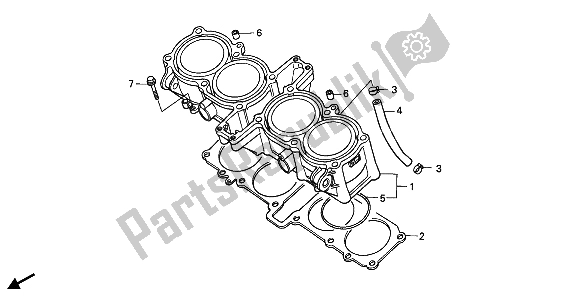 All parts for the Cylinder of the Honda CBR 1000F 1993