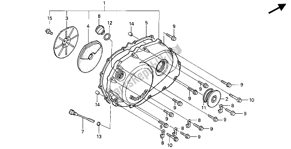 Tutte le parti per il Coperchio Carter Destro del Honda VF 750C 1994