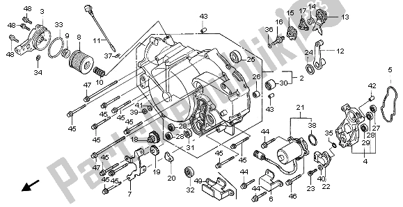 All parts for the Front Crankcase Cover of the Honda TRX 350 FE Fourtrax Rancher 4X4 ES 2000