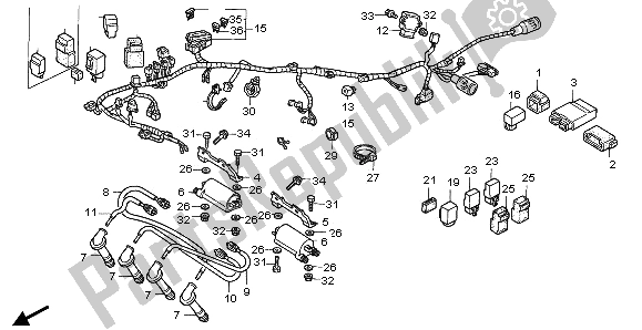 Todas las partes para Arnés De Cables de Honda CBR 900 RR 1995