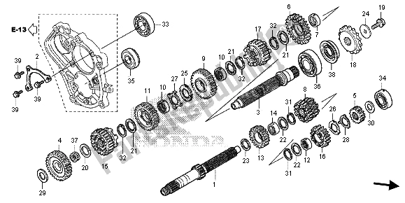 Toutes les pièces pour le Transmission du Honda CB 1000R 2013