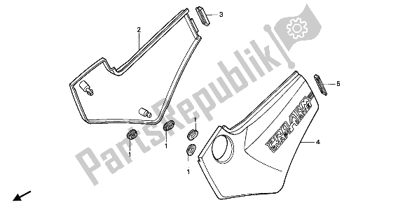 Todas las partes para Cubierta Lateral de Honda NTV 650 1989