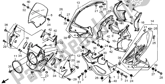 All parts for the Cowl of the Honda XL 700V Transalp 2008