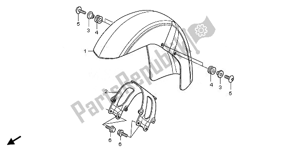 Todas las partes para Guardabarros Delantero de Honda VT 750 CA 2008