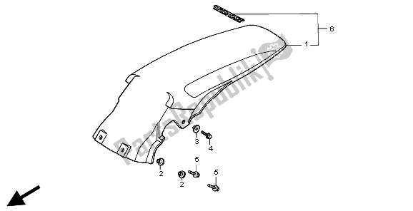 All parts for the Rear Fender of the Honda CR 500R 1999