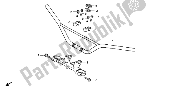 All parts for the Handle Pipe of the Honda CR 85R SW 2006