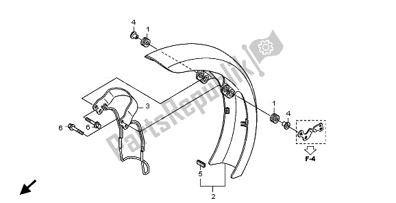 Todas las partes para Guardabarros Delantero de Honda VT 1300 CXA 2010