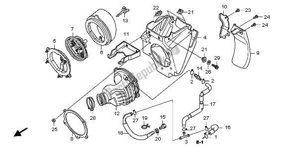 All parts for the Air Cleaner of the Honda CRF 150 RB LW 2007