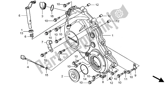 All parts for the Right Crankcase Cover of the Honda CBR 1000 RR 2011