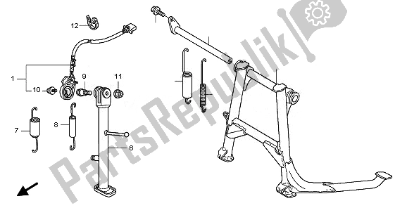 All parts for the Stand of the Honda CBF 1000 2008