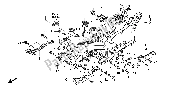 All parts for the Frame Body of the Honda GL 1800A 2001