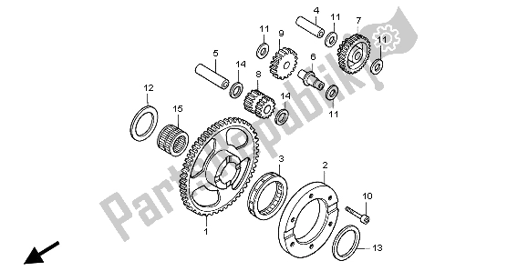 Alle onderdelen voor de Startkoppeling van de Honda NX 650 1998